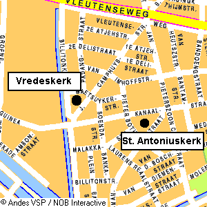 De St. Antonius van Padua en O.L. Vrouw van Goede Raad kerk en de Vredeskerk